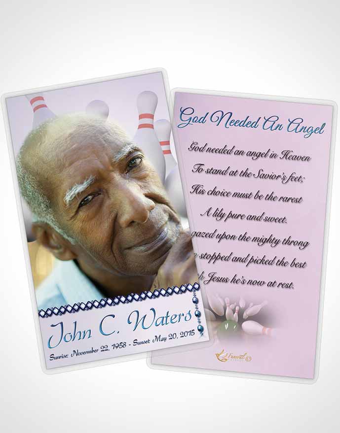 Funeral Prayer Card Template Bowling Days Early Morning