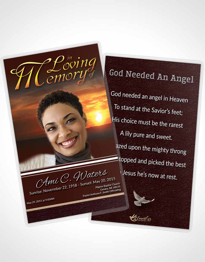 Funeral Thank You Card Template Calm Higher Power