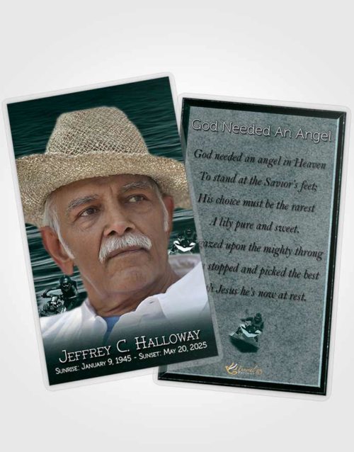 Funeral Prayer Card Template Clouds of Water Sports
