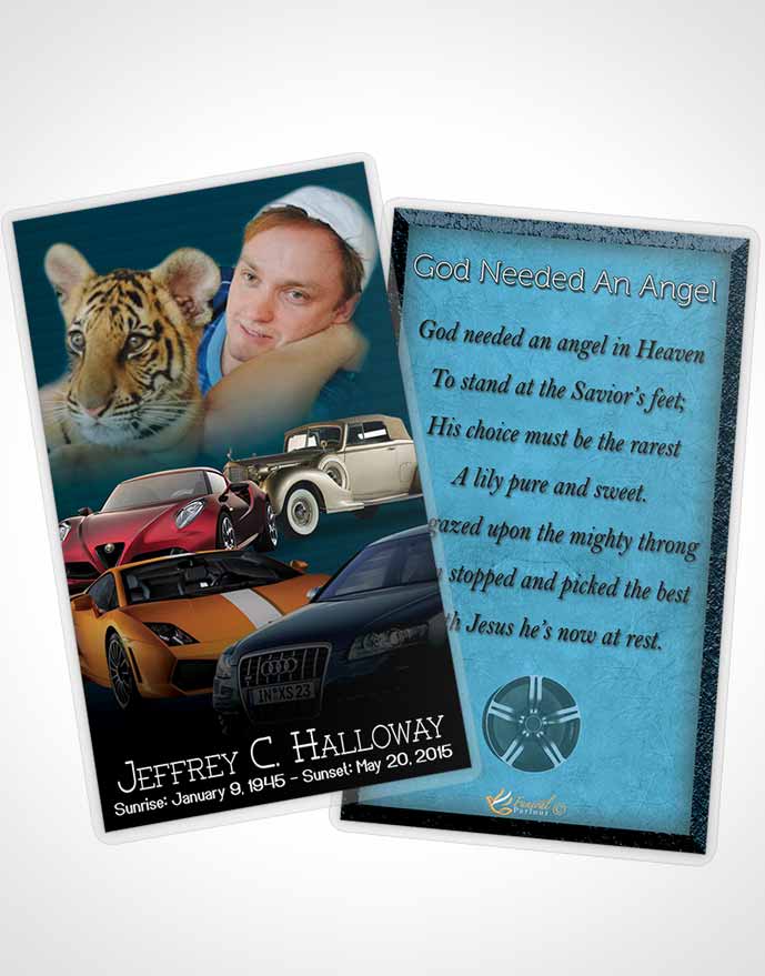 Funeral Prayer Card Template Coral Reef Car Enthusiast