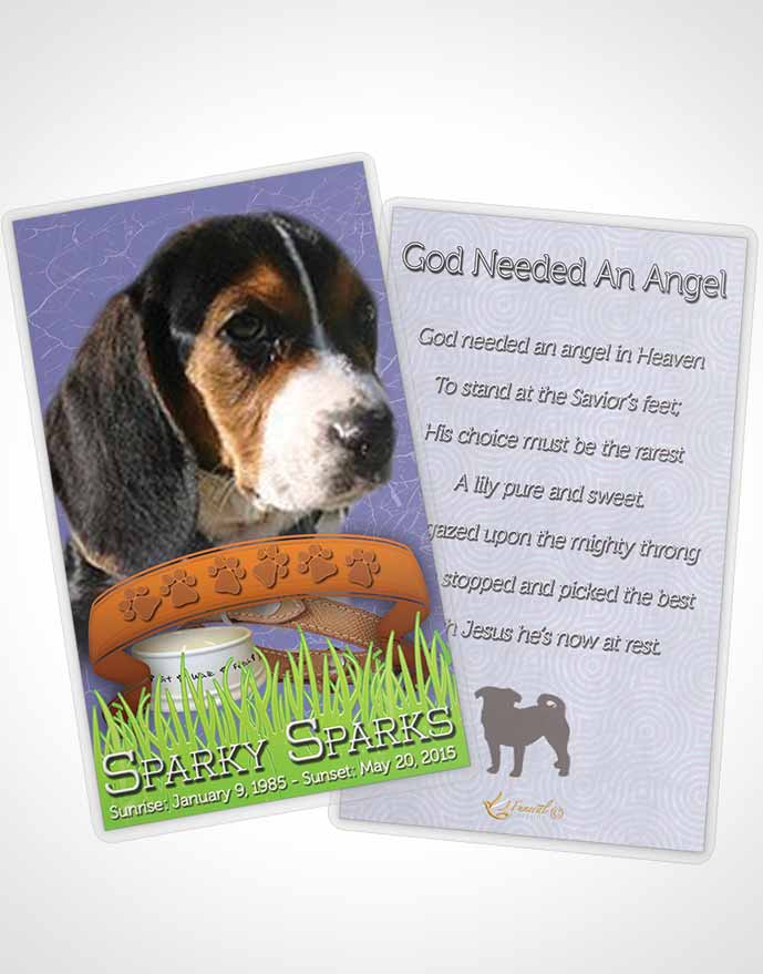 Funeral Thank You Card Template Deep Blue Sparky the Dog