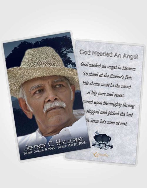 Funeral Prayer Card Template Distant Topaz Horizon