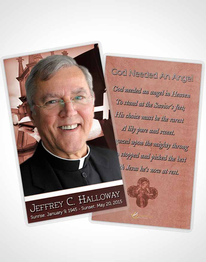 Funeral Prayer Card Template Early Morning Heavenly Priest