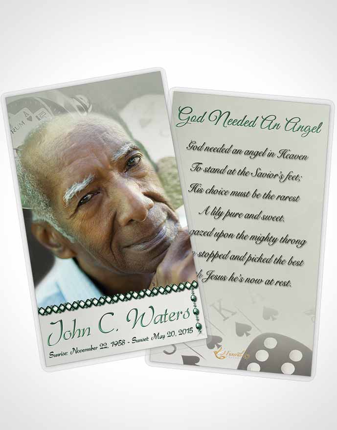 Funeral Prayer Card Template Emerald Aces