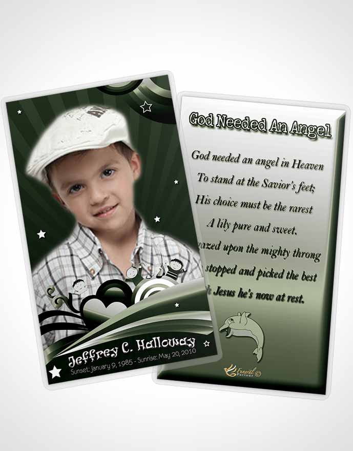 Funeral Prayer Card Template Emerald Childs Journey