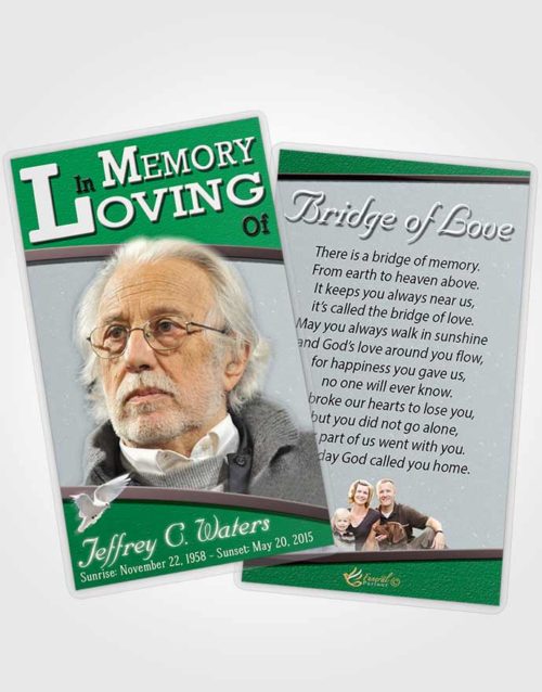 Funeral Prayer Card Template Emerald Clarity