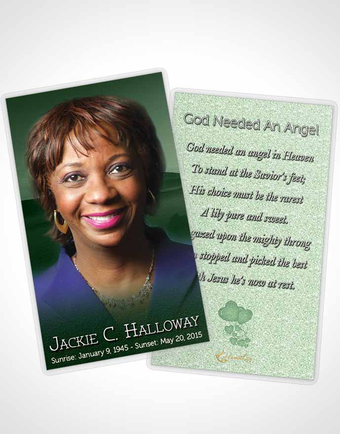 Funeral Prayer Card Template Emerald Desert Sky