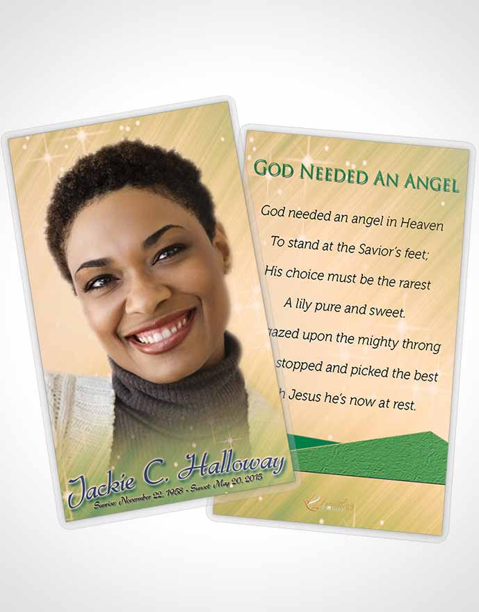 Funeral Thank You Card Template Emerald Forest Serenity