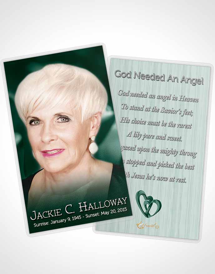 Funeral Prayer Card Template Emerald Roses
