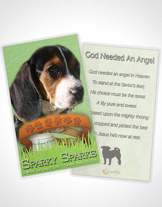 Funeral Thank You Card Template Emerald Sparky the Dog