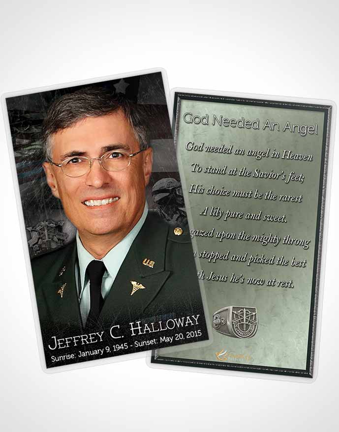Funeral Thank You Card Template Emerald Special Forces Salute