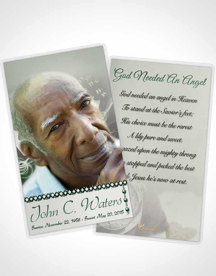 Funeral Prayer Card Template Emerald Weekend Card Game