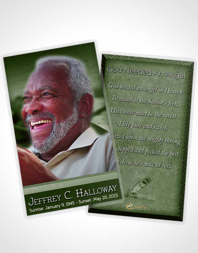 Funeral Prayer Card Template Emerald Writer