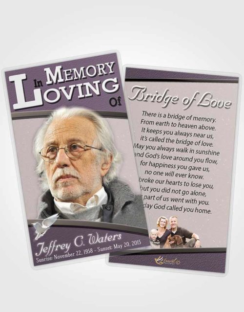 Funeral Prayer Card Template Evening Clarity