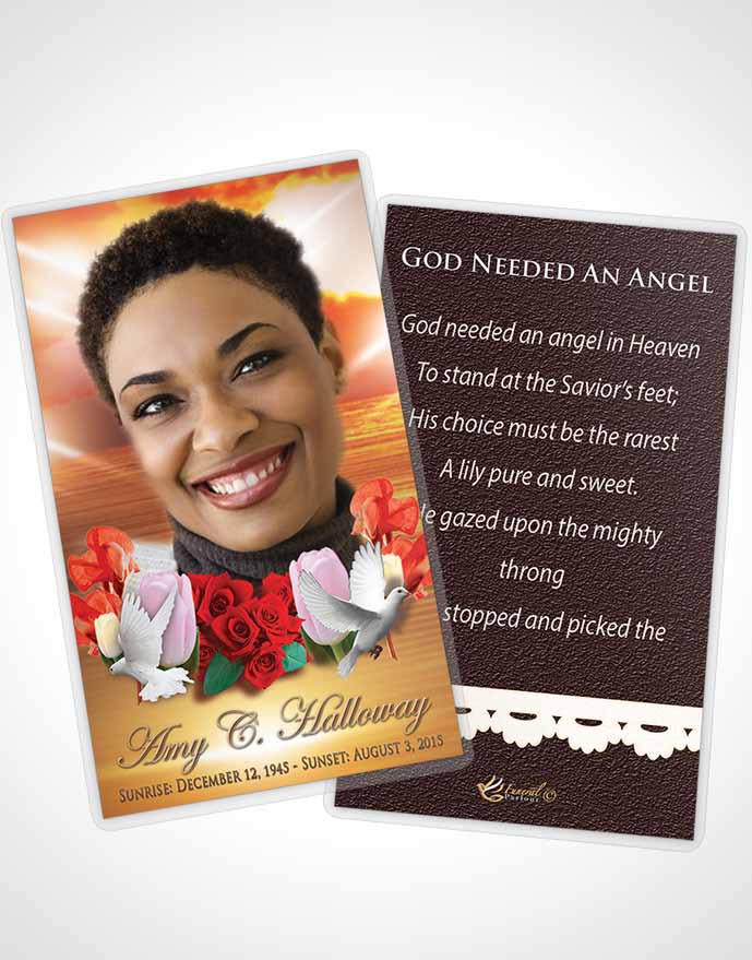 Funeral Thank You Card Template Evening Delightful Doves