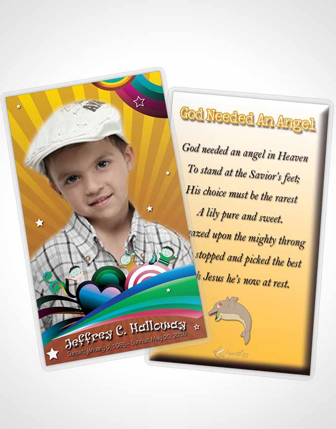 Funeral Prayer Card Template Fall Escape Childs Journey