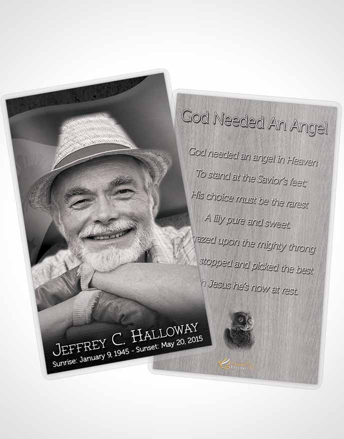 Funeral Prayer Card Template Filipino Black and White Spirit