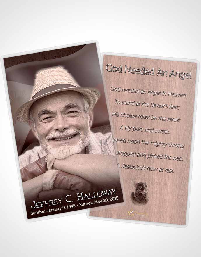 Funeral Prayer Card Template Filipino Burgundy Spirit