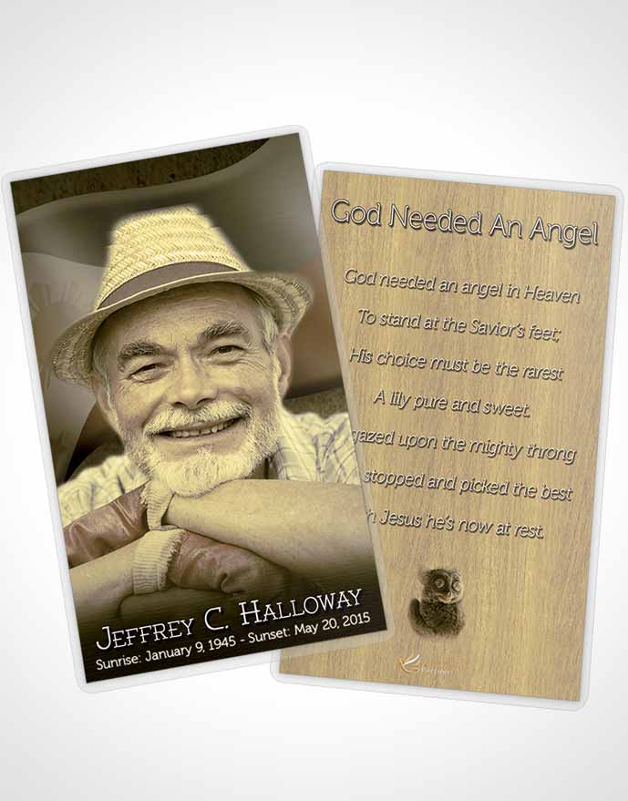 Funeral Prayer Card Template Filipino Golden Spirit