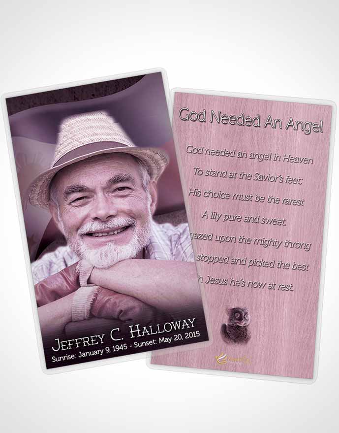 Funeral Prayer Card Template Filipino Lavender Spirit