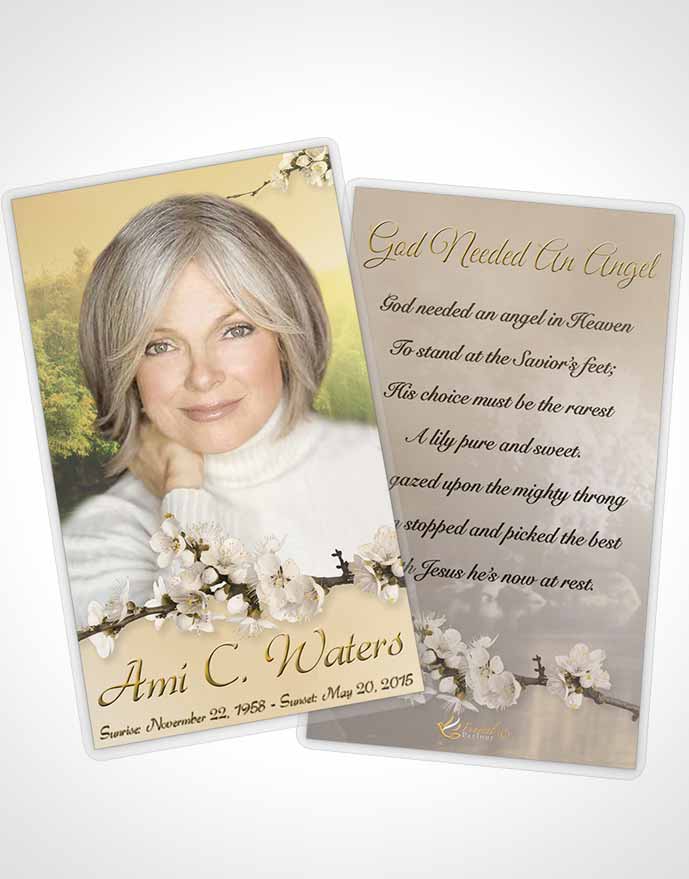 Funeral Prayer Card Template Forest River Golden Heritage