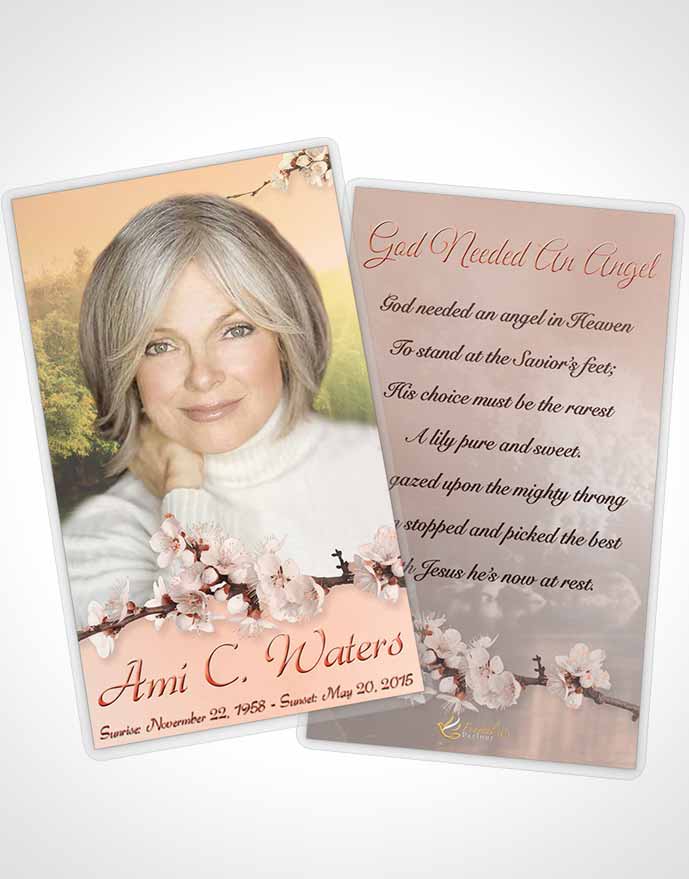 Funeral Prayer Card Template Forest River Ruby Desire