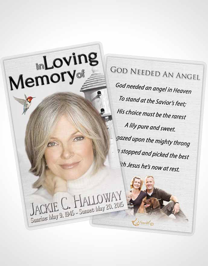 Funeral Prayer Card Template Free Birds of a Feather