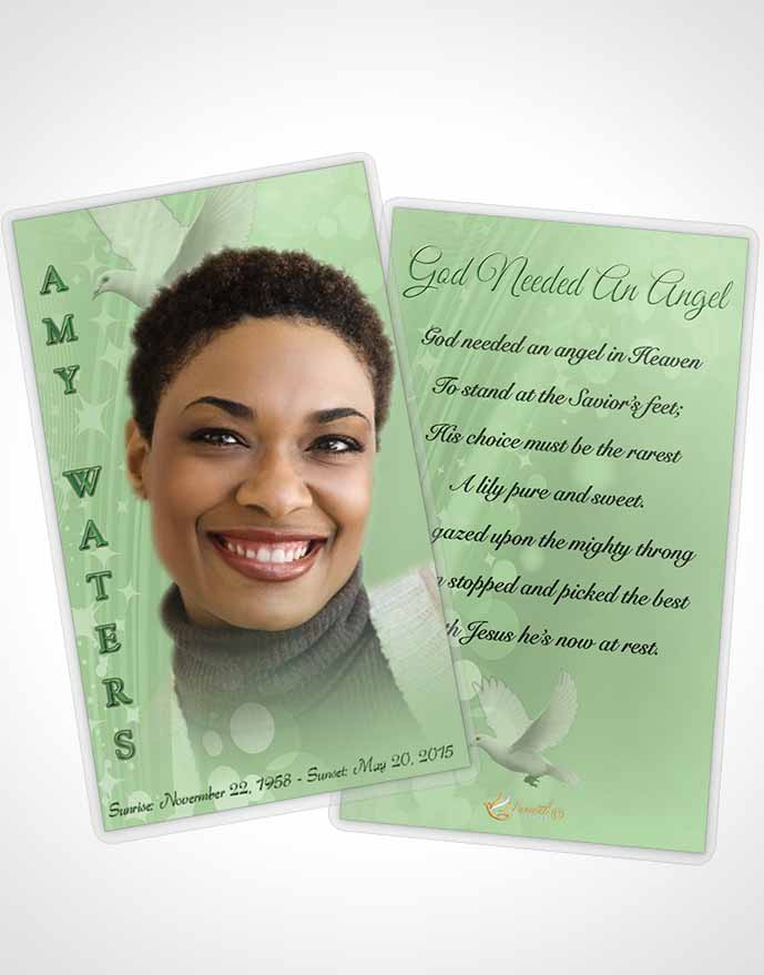 Funeral Thank You Card Template Free Spirit Emerald Glow