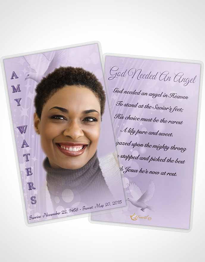 Funeral Thank You Card Template Free Spirit Lavender Honor