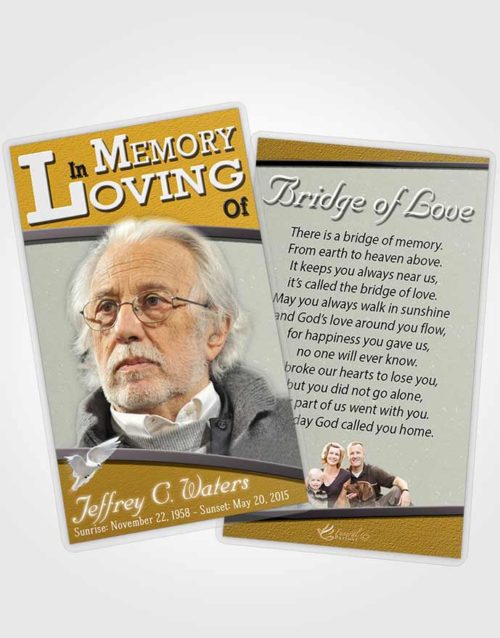 Funeral Prayer Card Template Golden Clarity