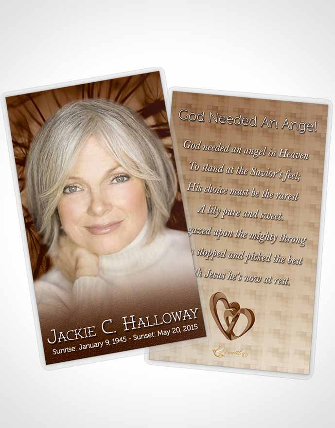 Funeral Prayer Card Template Golden Dandelion Heaven