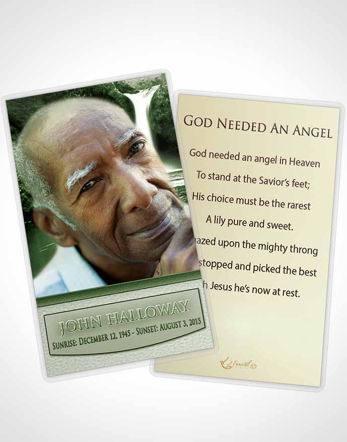 Funeral Prayer Card Template Golden Forest Magic