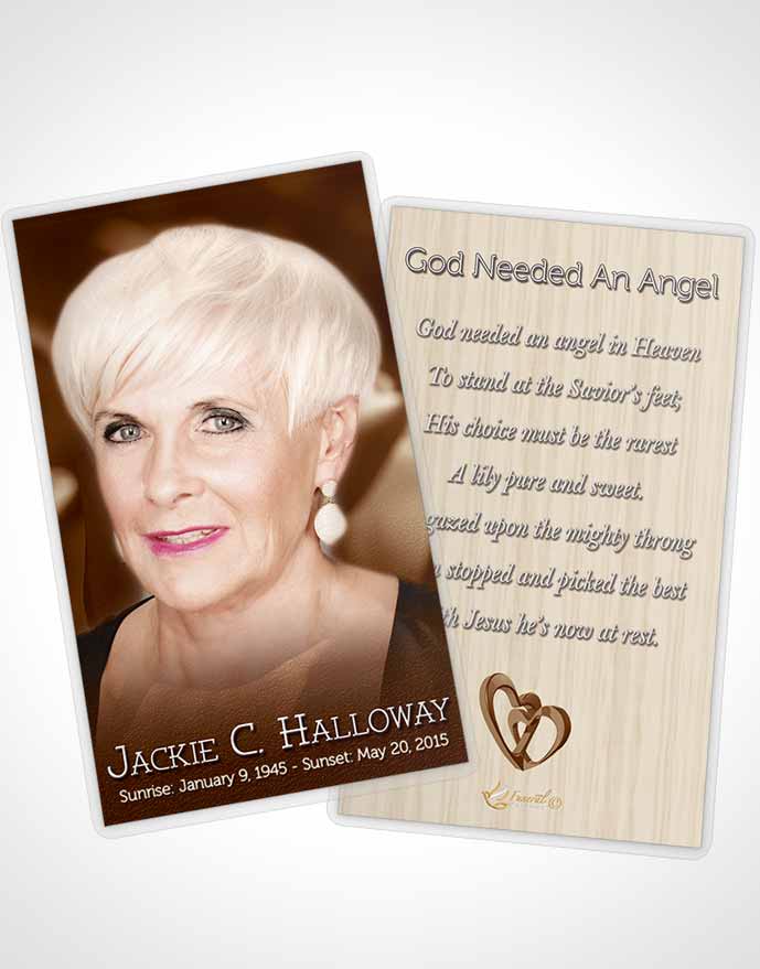Funeral Prayer Card Template Golden Roses