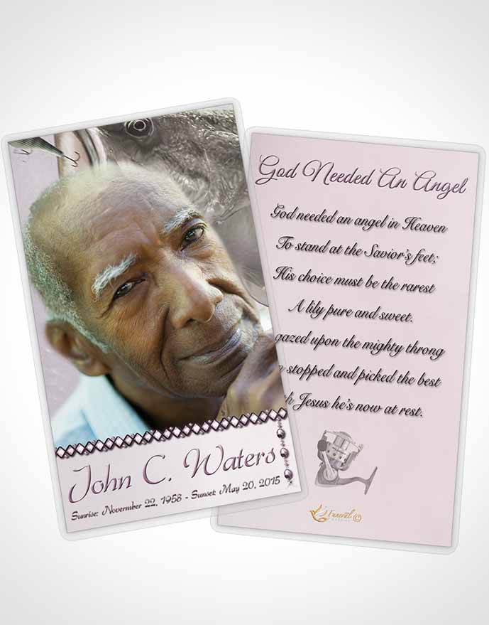 Funeral Prayer Card Template Gone Fishing Autumn Sky