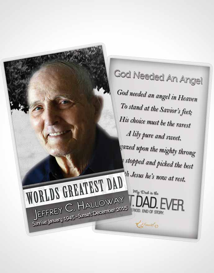 Funeral Prayer Card Template Greatest Dad Black and White
