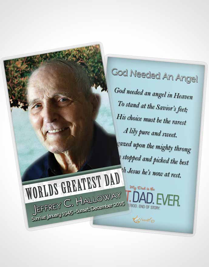 Funeral Prayer Card Template Greatest Dad Early Fall