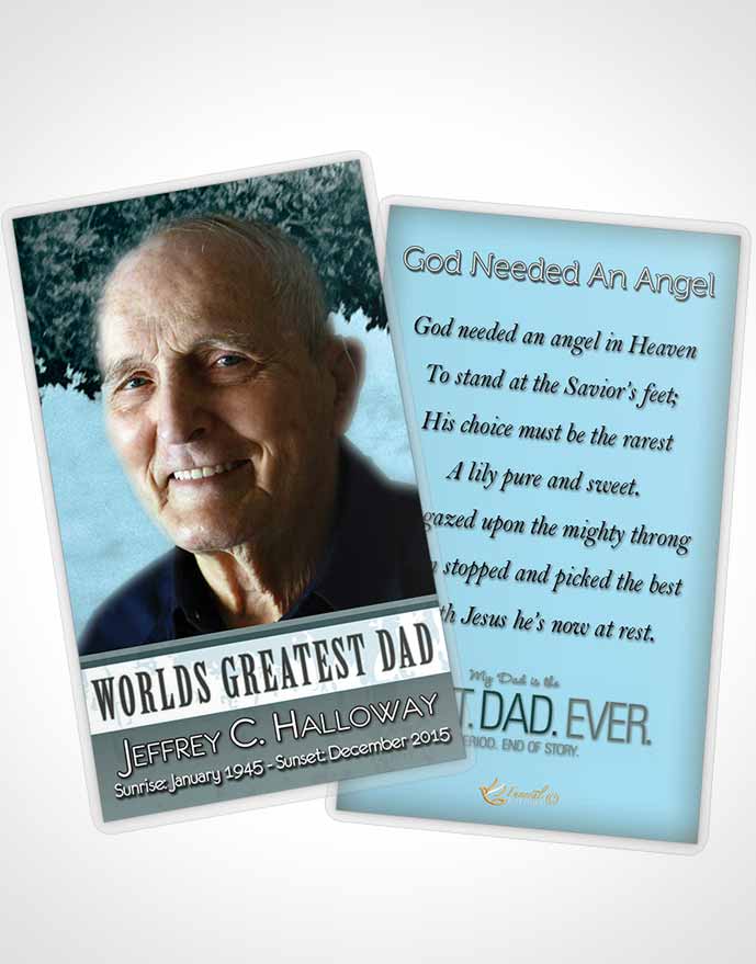 Funeral Prayer Card Template Greatest Dad Sky Freedom