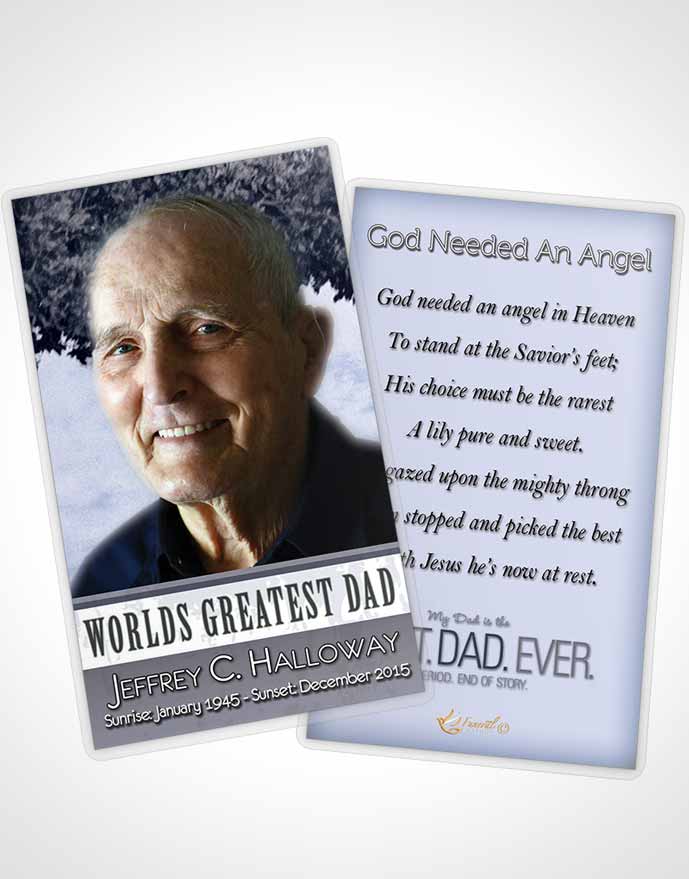 Funeral Prayer Card Template Greatest Dad Soft Ocean
