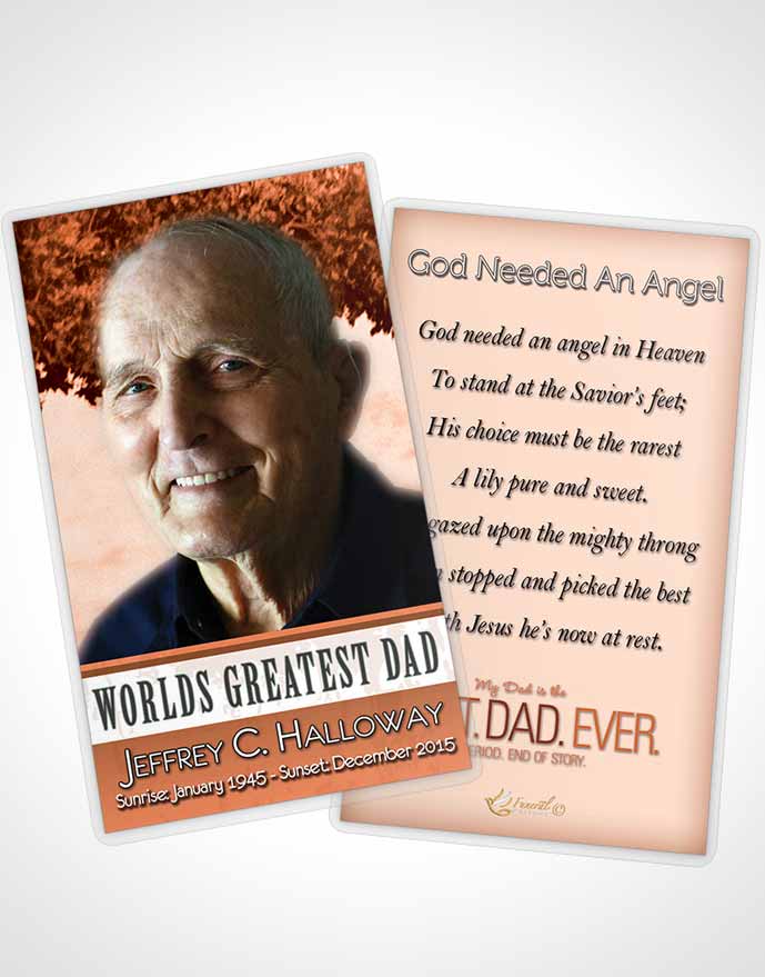 Funeral Prayer Card Template Greatest Dad Vintage Love