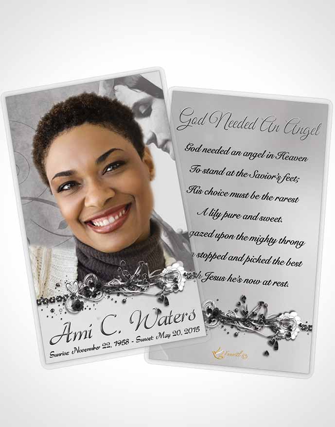 Funeral Prayer Card Template Hail Mary Black and White