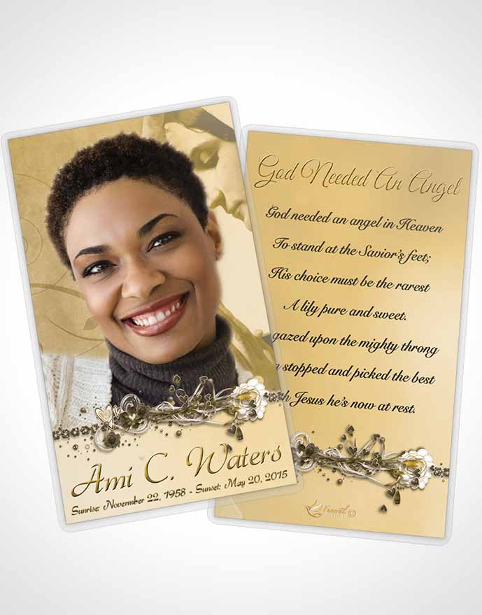 Funeral Prayer Card Template Hail Mary Golden Heritage