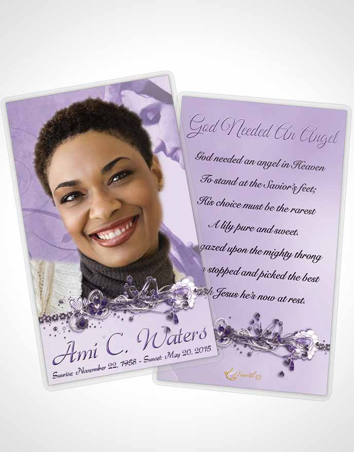 Funeral Prayer Card Template Hail Mary Lavender Honor
