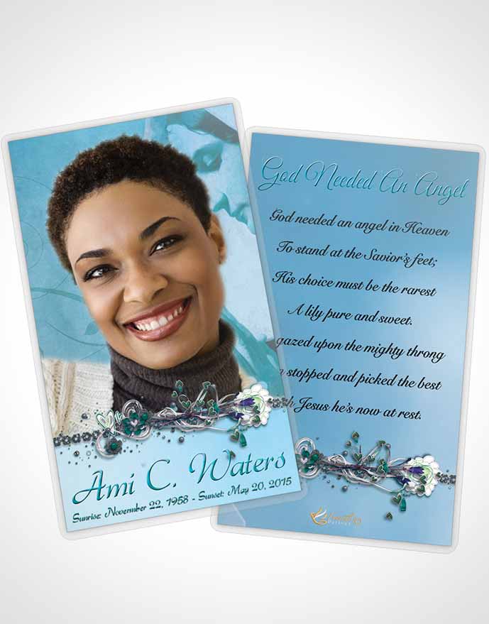 Funeral Prayer Card Template Hail Mary Morning Calm