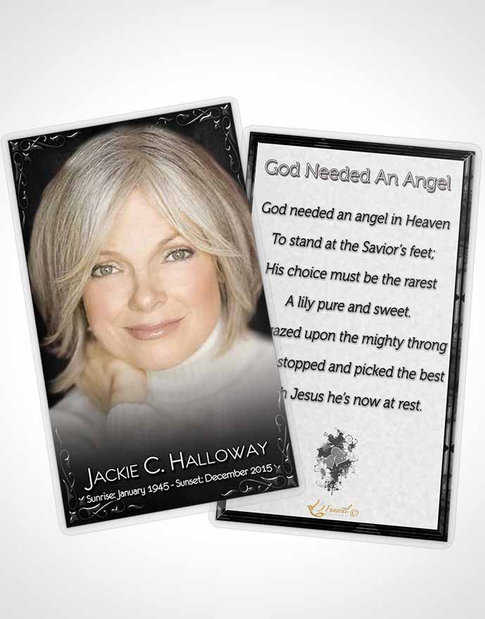 Funeral Thank You Card Template Heavens Touch Black and White