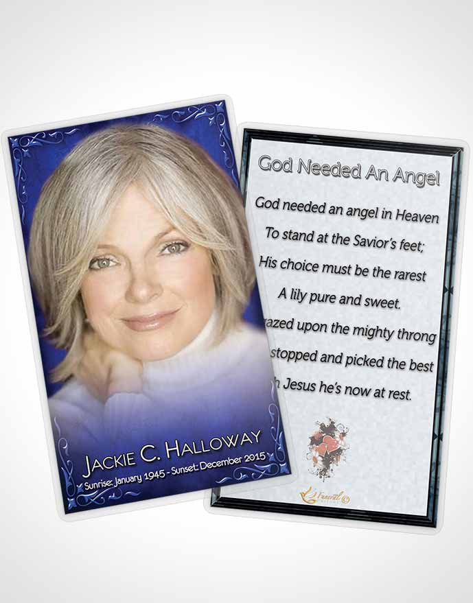 Funeral Thank You Card Template Heavens Touch Blue Waters