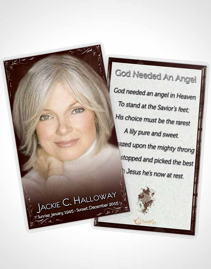 Funeral Thank You Card Template Heavens Touch Dark Ruby