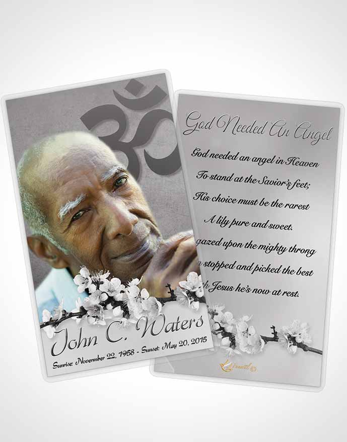 Funeral Prayer Card Template Hindu Love Black and White