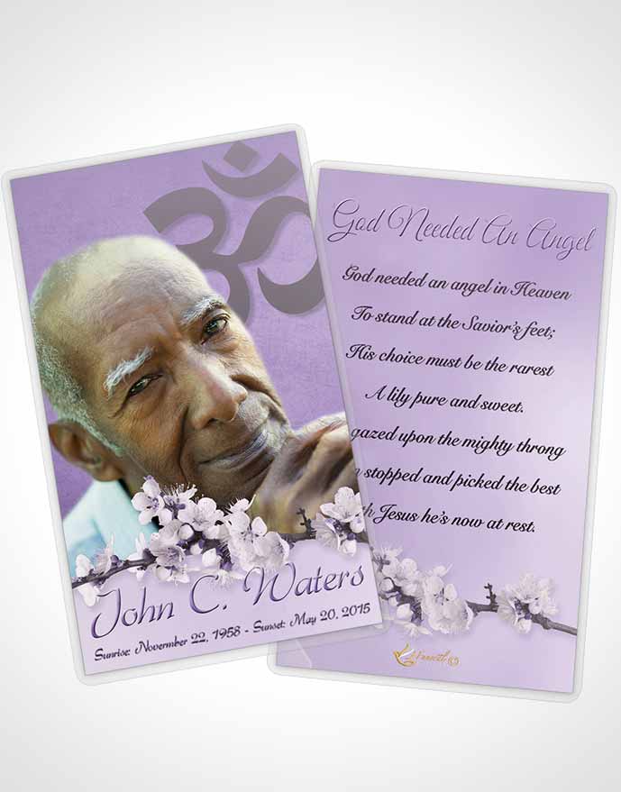 Funeral Prayer Card Template Hindu Love Lavender Honor