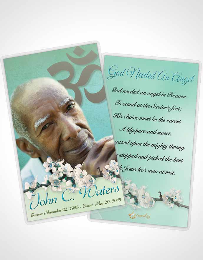 Funeral Prayer Card Template Hindu Love Morning Calm
