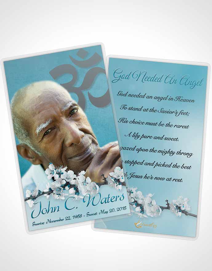 Funeral Prayer Card Template Hindu Love Peaceful Ocean
